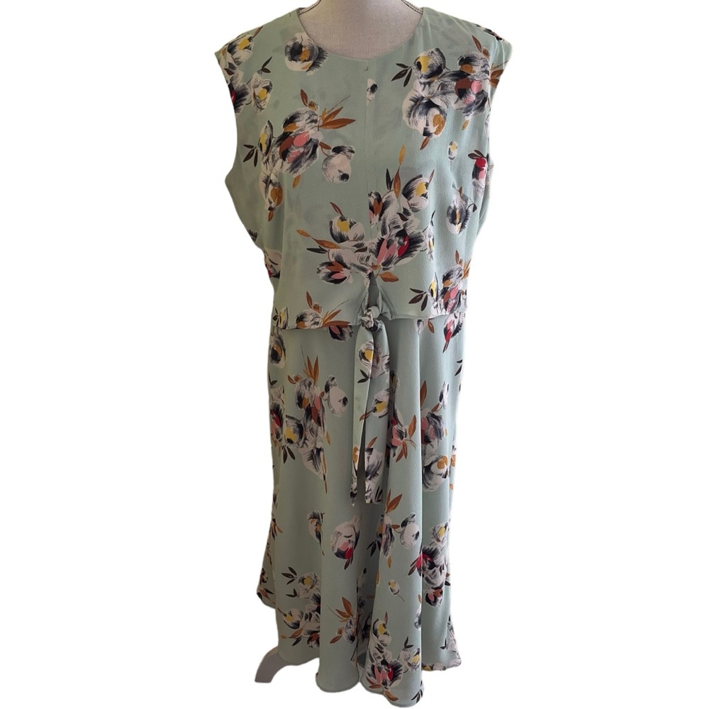 NWT Lauren Ralph Lauren Floral Midi Dress - Green and Pink